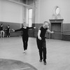 New York City Ballet production of "Electronics" with choreographer George Balanchine rehearsing dancer Violette Verdy (New York)