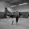New York City Ballet rehearsal of "Electronics" with dancers Violette Verdy and Edward Villella, choreography by George Balanchine (New York)