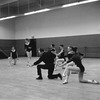 New York City Ballet rehearsal of "Electronics" with choreographer George Balanchine working with dancers Ellen Simon, Leslie Ruchala, Gloria Govrin, Patricia Neary, Marlene Mesavage and Carole Fields (New York)