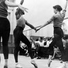 (L-R) Ballet dancers Arthur Mitchell and Diana Adams in rehearsal for "Agon" at NYC Ballet. George Balanchine and Igor Stravinsky are also present in the background