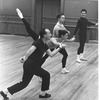 New York City Ballet rehearsal of "Agon" with Jonathan Watts, Melissa Hayden, George Balanchine and Roy Tobias, choreography by George Balanchine (New York)