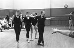 New York City Ballet rehearsal of " The Figure in the Carpet" with George Balanchine and dancers, choreography by George Balanchine (New York)