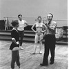 New York City Ballet rehearsal of "Variations from Don Sebastian", with Suki Schorer, Michael Lland, Victoria Simon and George Balanchine, choreography by George Balanchine (New York)