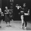 New York City Ballet rehearsal of "Episodes" recording choreography in Labanotation, George Balanchine and Ann Hutchinson w. dancers Judith Green and Nicholas Magallanes, choreography by George Balanchine (New York)