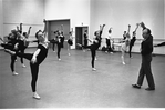 New York City Ballet Company Class with (front row) Patricia Wilde, Maria Tallchief, Melissa Hayden and George Balanchine (New York)
