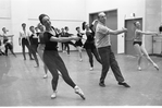 New York City Ballet Company Class with (front row) Patricia Wilde and George Balanchine (behind them are Victoria Simon, Gloria Govrin and Carol Sumner) (New York)