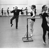 New York City Ballet Company Class with George Balanchine and at the barre are Marnee Morris, Patricia Wilde and Gloria Govrin (New York)