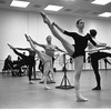 New York City Ballet Company Class with George Balanchine at right with (center) Patricia Neary and behind her Melissa Hayden (New York)