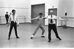 New York City Ballet rehearsal of "Dim Lustre" with Edward Villella,Frank Ohman and Antony Tudor, choreography by Antony Tudor (New York)