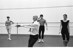 New York City Ballet rehearsal of "Dim Lustre" with Antony Tudor and dancers(behind him is Robert Maiorano), choreography by Antony Tudor (New York)