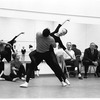New York City Ballet rehearsal of "Clarinade" with George Balanchine and conductor Robert Irving watching Suzanne Farrell and Anthony Blum, choreography by George Balanchine (New York)