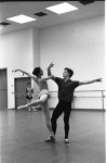 New York City Ballet Company rehearsal of "Harlequinade" with Patricia McBride and Edward Villella, choreography by George Balanchine (New York)