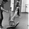 New York City Ballet Company rehearsal of "Harlequinade" with Edward Villella and George Balanchine, choreography by George Balanchine (New York)