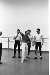 New York City Ballet Company rehearsal of "Harlequinade" with George Balanchine and dancers, choreography by George Balanchine (New York)