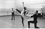 New York City Ballet Company rehearsal of "Swan Lake", with Suzanne Farrell, George Balanchine and Jacques d'Amboise, choreography by George Balanchine (New York)