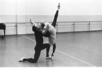 New York City Ballet Company rehearsal of "Swan Lake", with Suzanne Farrell and Jacques d'Amboise, choreography by George Balanchine (New York)
