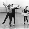 New York City Ballet Company rehearsal of "Swan Lake", with Suzanne Farrell, George Balanchine and Jacques d'Amboise, choreography by George Balanchine (New York)