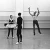 New York City Ballet Company rehearsal of "Swan Lake", with Suzanne Farrell, George Balanchine and Jacques d'Amboise, choreography by George Balanchine (New York)