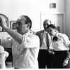 New York City Ballet Company costume fitting for "Don Quixote" with George Balanchine, Suzanne Farrell ,costumer Barbara Karinska and designer Esteban Frances,choreography by George Balanchine (New York)