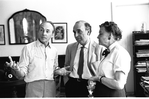 New York City Ballet Company costume fitting for "Don Quixote" with George Balanchine, costumer Barbara Karinska and designer Esteban Frances,choreography by George Balanchine (New York)