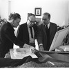 Costumer Barbara Karinska, designer Esteban Francés, choreographer George Balanchine consulting sketches for "Don Quixote"
