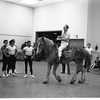New York City Ballet - rehearsal of "Don Quixote" with George Balanchine entering on horse, choreography by George Balanchine (New York)