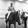 New York City Ballet - rehearsal of "Don Quixote" with George Balanchine entering on horse, choreography by George Balanchine (New York)