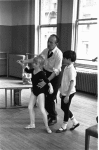 New York City Ballet  -  George Balanchine rehearses children from the School of American Ballet for roles in  "Don Quixote", Judith Fugate and Jean-Pierre Frohlich,  choreography by George Balanchine (New York)