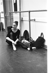 New York City Ballet - rehearsal of "Don Quixote", Suzanne Farrell adjusts shoes, choreography by George Balanchine (New York)