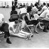 New York City Ballet - rehearsal of "Don Quixote" with Michael Arshansky, sisters Patricia and Colleen Neary, George Balanchine (2nd right), choreography by George Balanchine (New York)
