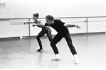 New York City Ballet rehearsal of "Summerspace" with Merce Cunningham and Patricia Neary, choreography by Merce Cunningham (New York)