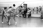 New York City Ballet rehearsal of "Summerspace" with Deni Lamont, Kay Mazzo, Merce Cunningham, Carol Sumner watch Sara Leland, Anthony Blum and Patricia Neary, choreography by Merce Cunningham (New York)