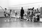 New York City Ballet rehearsal of "Summerspace" with Merce Cunningham, Carol Sumner, Sara Leland, Patricia Neary, Kay Mazzo, Anthony Blum and Deni Lamont, choreography by Merce Cunningham (New York)