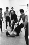 New York City Ballet rehearsal of "Brahms-Schoenberg Quartet " with George Balanchine and John Prinz, choreography by George Balanchine (New York)