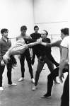 New York City Ballet rehearsal of "Brahms-Schoenberg Quartet " with George Balanchine and John Prinz, choreography by George Balanchine (New York)