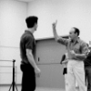 New York City Ballet rehearsal of "Harlequinade" with Edward Villella, George Balanchine and Patricia McBride, choreography by George Balanchine (New York)