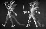 New York City Ballet - sketches by designer Estaban Frances for costumes for "Don Quixote", choreography by George Balanchine (New York)