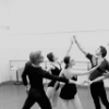 New York City Ballet rehearsal of "In the Night" (L-R) Peter Martins, Kay Mazzo, Patricia McBride, Anthony Blum, Violette Verdy and Francisco Moncion, choreography by Jerome Robbins (New York)