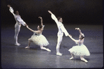 New York City Ballet production of "Rossini Quartets" with whoisit?, Alexia Hess, Daniel Duell and Judith Fugate, choreography by Peter Martins (New York)