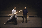 New York City Ballet production of "Ives, Songs"; rehearsal with Jerome Robbins and dancers Maria Calegari and Alexandre Proia, choreography by Jerome Robbins (New York)