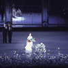 New York City Ballet production of "Vienna Waltzes" with Suzanne Farrell taking a bow with Lincoln Kirstein and Peter Martins at her final performance, choreography by George Balanchine (New York)