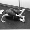 New York City Ballet rehearsal for "Jeux" with Allegra Kent stretching, choreography by John Taras (New York)