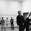 New York City Ballet rehearsal of "Brahms-Schoenberg Quartet" with Balanchine, Wilhelm Burmann and Suzanne Erlon, choreography by George Balanchine (New York)