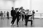 New York City Ballet rehearsal of "Brahms-Schoenberg Quartet" with Balanchine, Wilhelm Burmann and Suzanne Erlon, choreography by George Balanchine (New York)