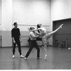 New York City Ballet rehearsal of "Swan Lake" with George Balanchine, Suzanne Farrell and Jacques d'Amboise, choreography by George Balanchine (New York)