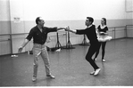 New York City Ballet rehearsal of "Swan Lake" with George Balanchine, Suzanne Farrell and Jacques d'Amboise, choreography by George Balanchine (New York)