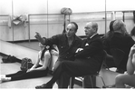New York City Ballet rehearsal of "Slaughter on Tenth Avenue" with George Balanchine and Richard Rodgers, choreography by George Balanchine (New York)