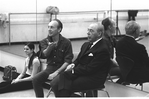 New York City Ballet rehearsal of "Slaughter on Tenth Avenue" with George Balanchine and Richard Rodgers, choreography by George Balanchine (New York)