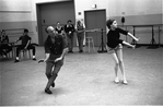 New York City Ballet rehearsal of "Slaughter on Tenth Avenue" with George Balanchine and Suzanne Farrell, choreography by George Balanchine (New York)