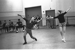 New York City Ballet rehearsal of "Slaughter on Tenth Avenue" with George Balanchine and Suzanne Farrell, choreography by George Balanchine (New York)